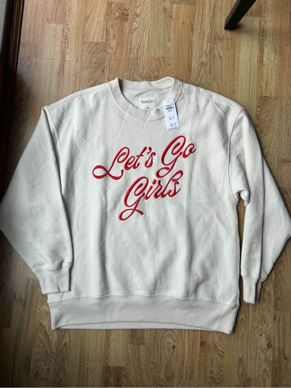 NWT Abercrombie Lets Go Girls Crew Neck Sweatshirt Size Medium